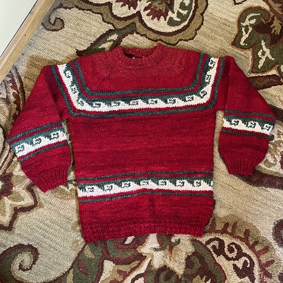 Vintage HandKnit ONE OF A KIND Size Medium 100% Wool Crewneck SKI Nordic Bolivia - Picture 12 of 12
